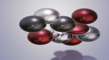 Toplarla soyut bir arkaplan. 3d oluşturma