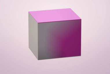 3D görüntüleme. Beyaz arkaplanda boş bir kutu.