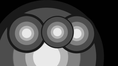 Siyah ve beyaz bir cadılar bayramı balkabağı resmi. Siyah bir yüzü var.