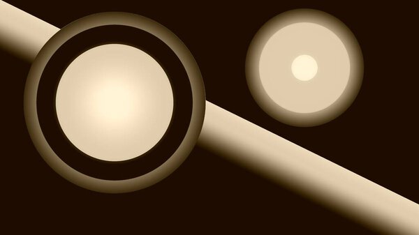 3 d иллюстрация. абстрактные золотые круги на черном фоне.