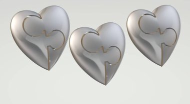 Beyaz arkaplanda metal kalpler.