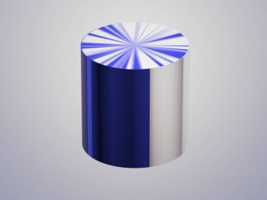 Açık arkaplanlı mavi ve beyaz hediye kutusunun 3 boyutlu görüntüsü