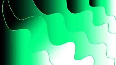 Yeşil soyut dalga arkaplanı. Vektör illüstrasyonu