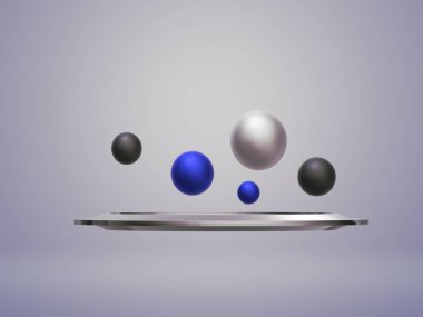 Beyaz arkaplandaki topların 3 boyutlu çizimi. Soyut geometrik şekiller. Geometrik şekil. 3D görüntüleme. 3D görüntüleme. soyut geometrik.