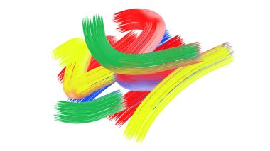 Soyut renkli boya beyaza sıçrar.