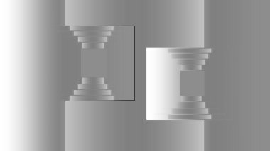 Soyut beyaz ve gri renkli, geometrik şekilli modern tasarım arka planı. Vektör illüstrasyonu.