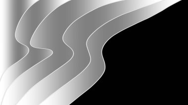 Soyut gri dalga. siyah ve beyaz vektör arkaplanı