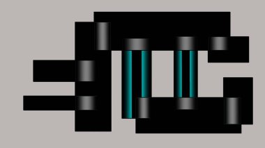 3d soyut küp çizimi