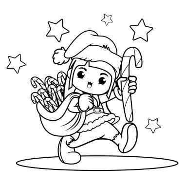 Noel 'in boyama kitabı Sevimli bir kızla