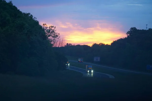 View Beautiful Sunset Highway — Stock fotografie