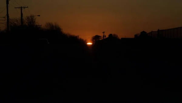 Sonnenuntergang Über Der Stadt Abend — Stockfoto