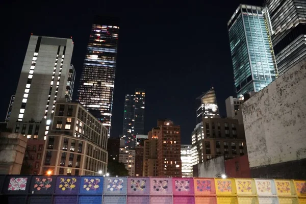 Noční Pohled Město New York — Stock fotografie