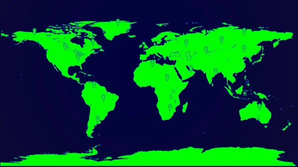 fao eaWorld map location. Black background and green map .rth