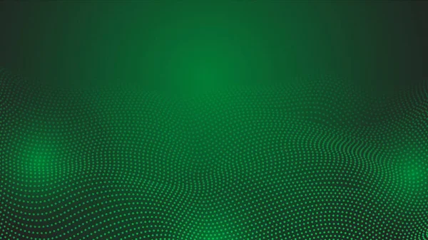 Abstract green color particles illustration on green color background.