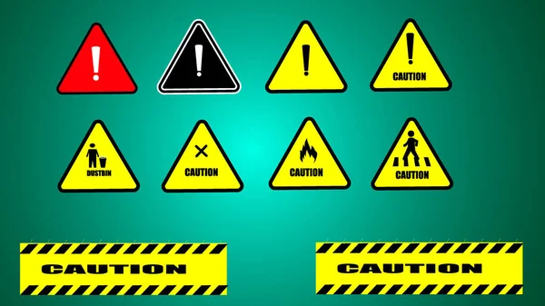 Accident Prevention signs, Yellow color caution message CAUTION  illustration.