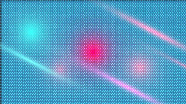 Cyan color dot particles illustration and glow red color line halftone retro pattern.