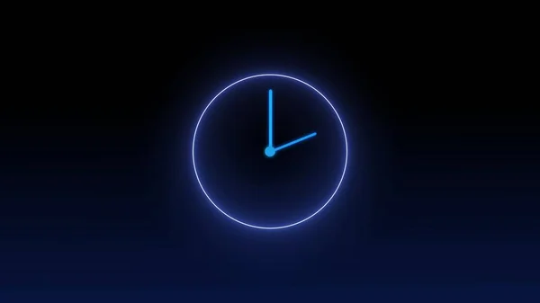Circle clock icon in flat style, timer on black background