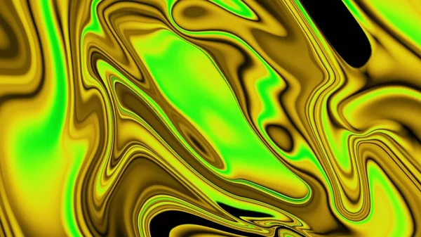 Colorful mixed inky liquid modern illustration background. golden and green color liquid.