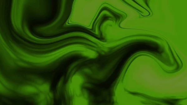 Colorful glossy mixed inky liquid modern design graphics illustration background. green and black color liquid.
