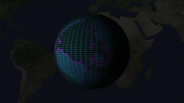 Digital technology of world map illustration. world map background and earth planet background.