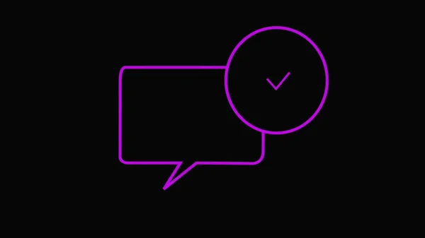 Pink color delivered message flat Icon Isolated On black Background.