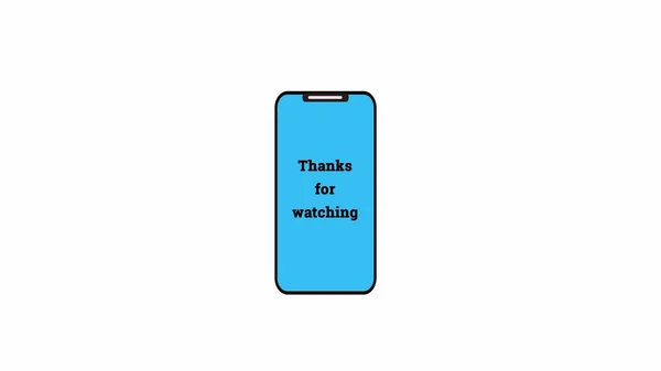 Design of THANKS FOR WATCHING on smart phone icon illustration background