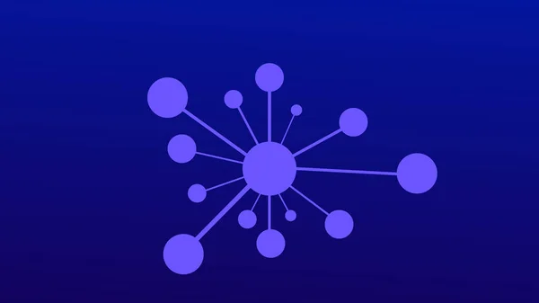 Hub network connection icon isolated on blue color illustration background.