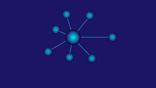 Hub network connection icon isolated on blue color illustration background.