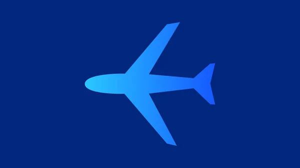 Abstract airplane icon on dark blue background.