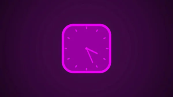 Square shape abstract 3d clock illustration on pink color background.