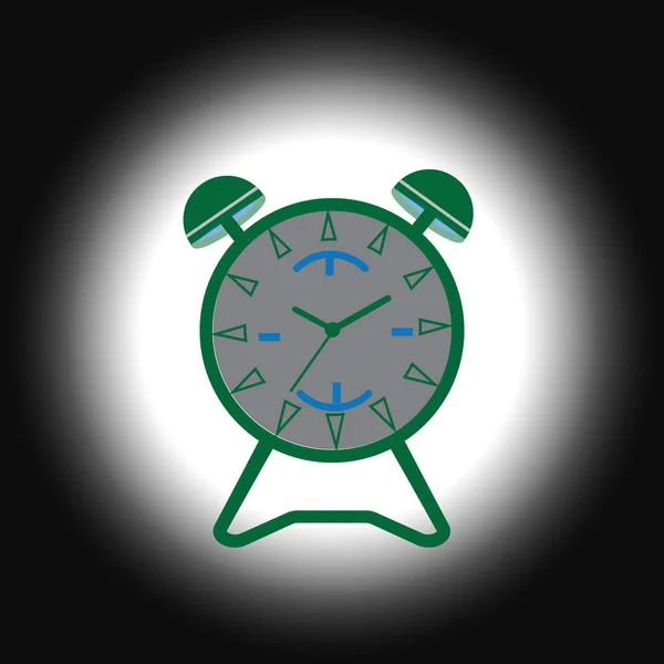 Digital technology round alarm table clock illustration background.