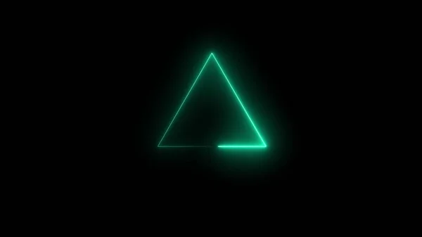 Neon abstract geometric triangle shape illustration background.
