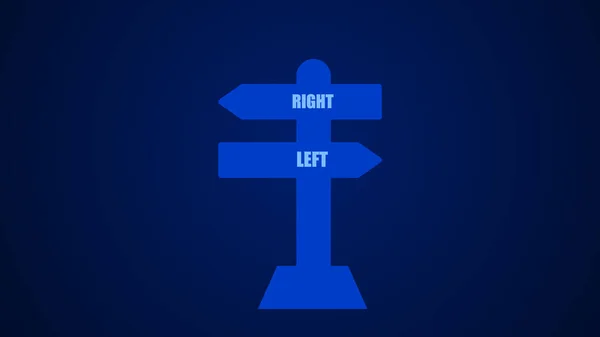 The caution message of left side and right side arrow on gray color illustration background.