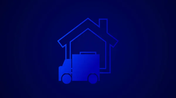 Simple home icon with a track logotype illustration background.