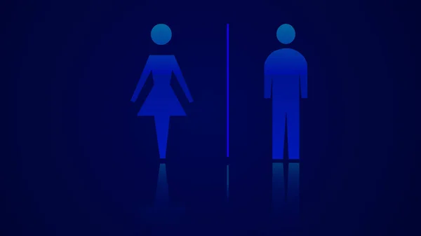 two Couple with man and woman silhouettes. Symbols of different signals illustration background.