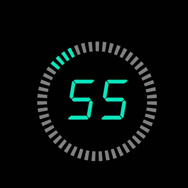 Digital Pi diagram countdown timer with 05 number outline style design illustration background.