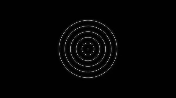 Digital technology radio wave seamless circle line on black background.