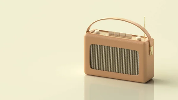Brown Vintage Radio Isolated Rendering — Stock Photo, Image