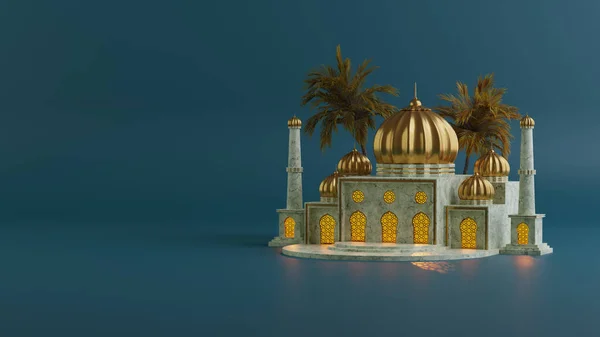 Illustration Mosque Gold White Color Rendering — Stock Photo, Image