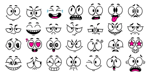 Premium Vector  Comic face expressions set