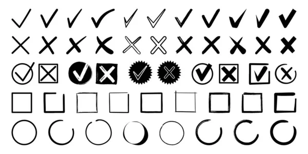 Doodle Controleer Sporen Met Hand Getekende Symbolen Voor Het Controleren — Stockvector