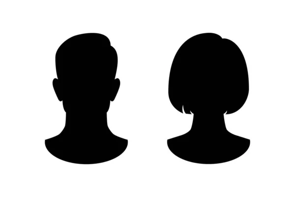 女性和男性的肖像 无名氏人脸图标 女性和男性头像 性格女孩和男孩的形象在白人背景下被隔离 向量集 社交媒体用户简介 — 图库矢量图片