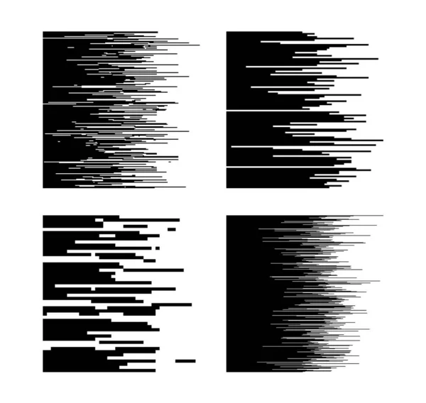 Hız Çizgileri Çizgi Grafikleri Yatay Beyaz Siyah Hareket Grafikleri Tek — Stok Vektör