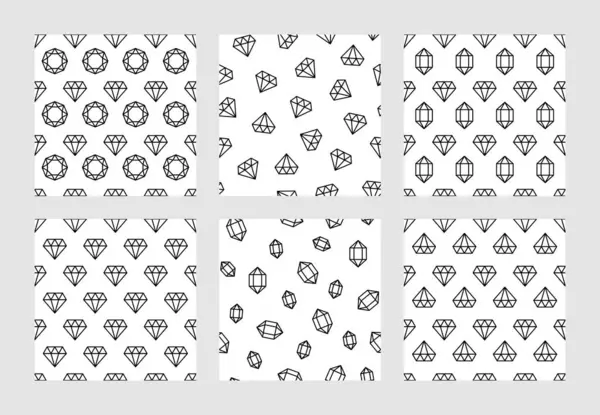 Schmuckdiamantmuster Kristall Geometrische Muster Linie Edelstein Tapeten Schmuck Geschäft Verpackungspapier — Stockvektor