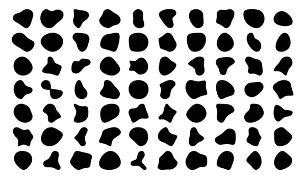 Fluid Shapes Random Color Blotch Blobs Abstract Organic Shapes Pebble — Stock Vector