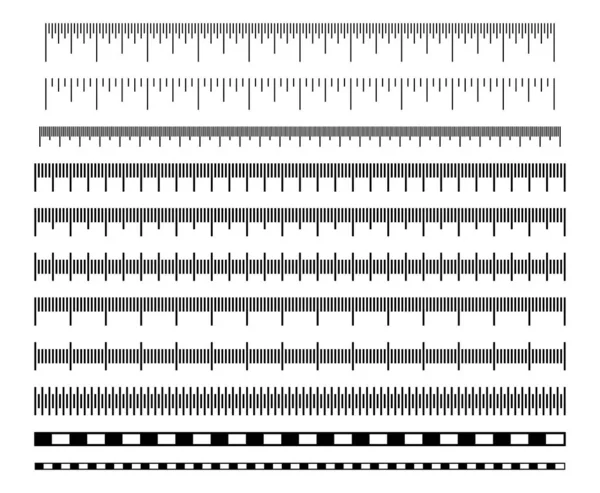 Measuring Scale Meter Centimeter Inch Scales Division Ruler Tape Measure — Stock Vector