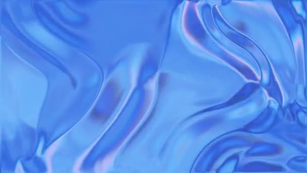 Loop Holográfico Textura Sin Costura Animado Iridiscente Ondeando Tela Azul — Vídeo de stock
