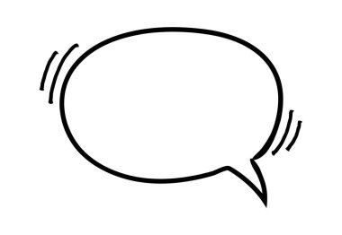 Titreşimli boş oval diyalog balonu beyaz arkaplanda izole edilir ve mesajları, düşünceleri veya fikirleri iletmek için basit ama anlamlı bir yol sağlar.
