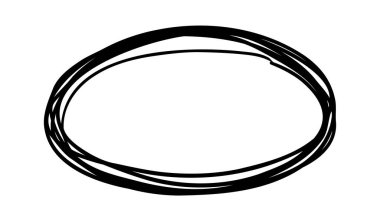 Düzensiz el çizimi oval şekil, metin için bir çerçeve oluşturmak veya belirli bir alanı vurgulamak, tasarımlara insan ve organik bir dokunuş eklemek