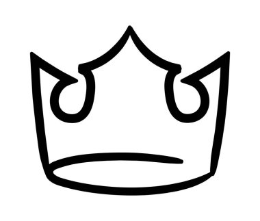 Basit, elle çizilmiş bir taç kraliyet, güç, liderlik, monarşi ve otorite kavramlarını temsil eder, çeşitli tasarım projeleri için uygundur.